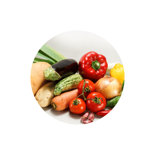 Prato balanceado com vegetais