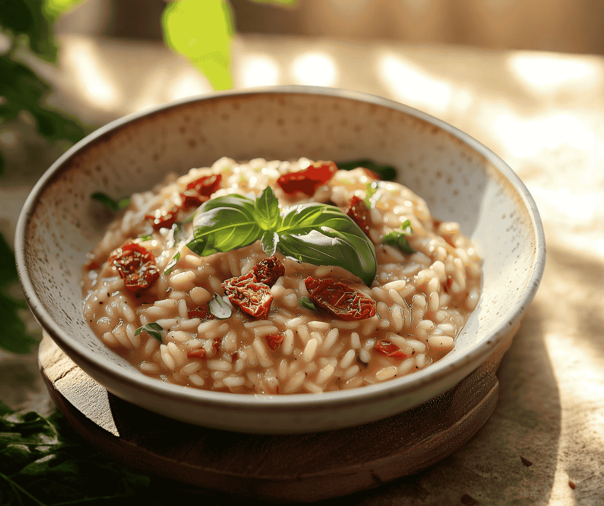 Risoto de Tomate e Manjericão